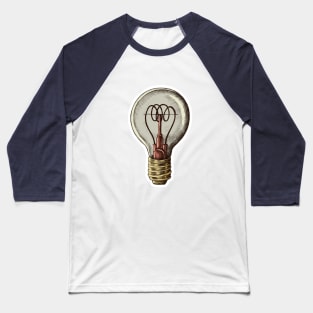 Light bulb artwork - Realistic art of Light bulb Baseball T-Shirt